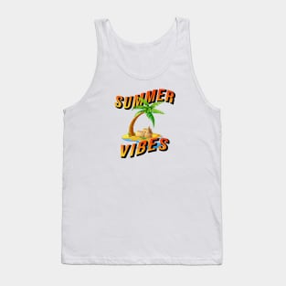 Summer Vibes with palm tree on island Tank Top
